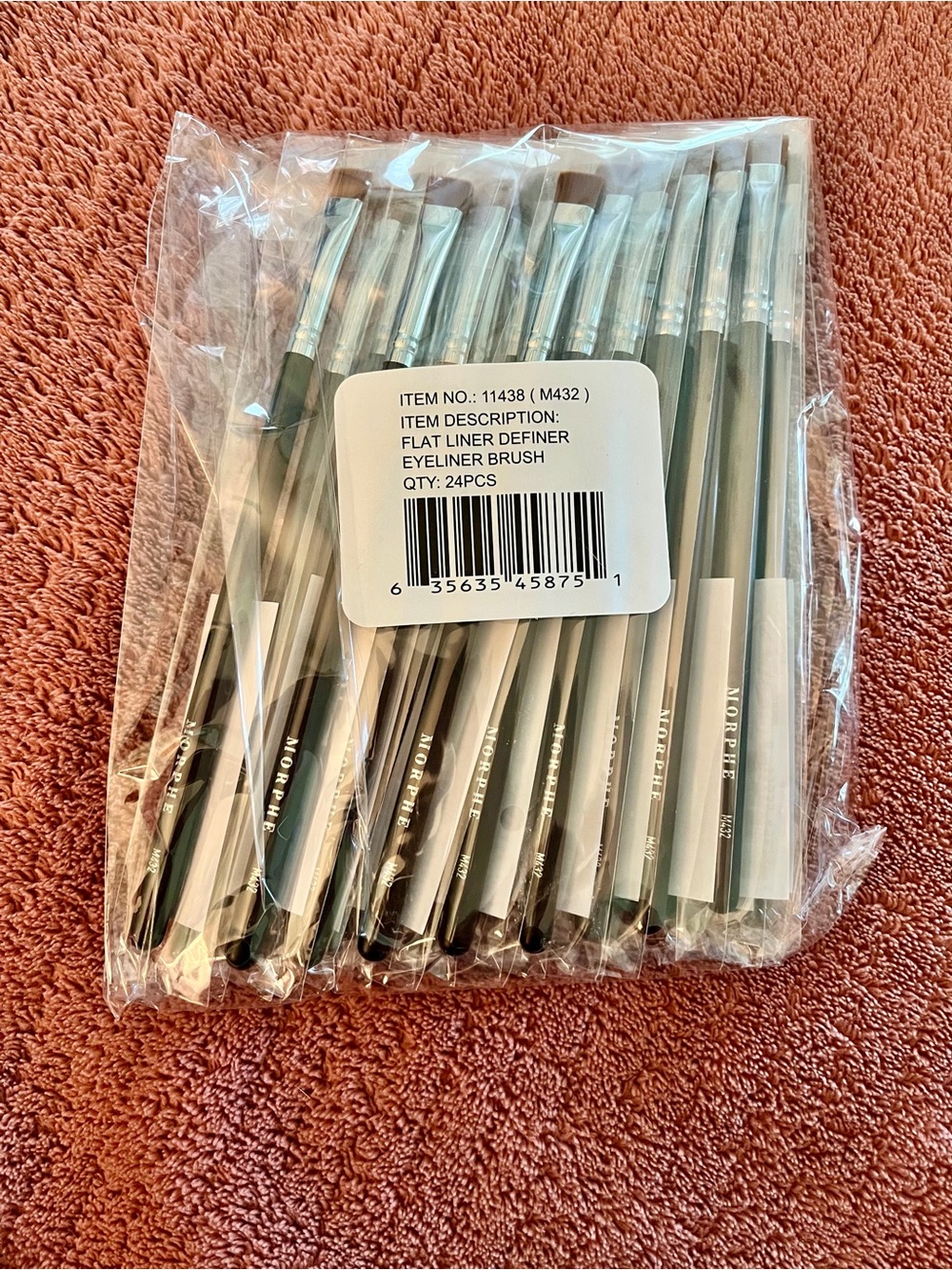 Morphe Flat Liner Definer Brush Set - Black and Silver - 24 pcs